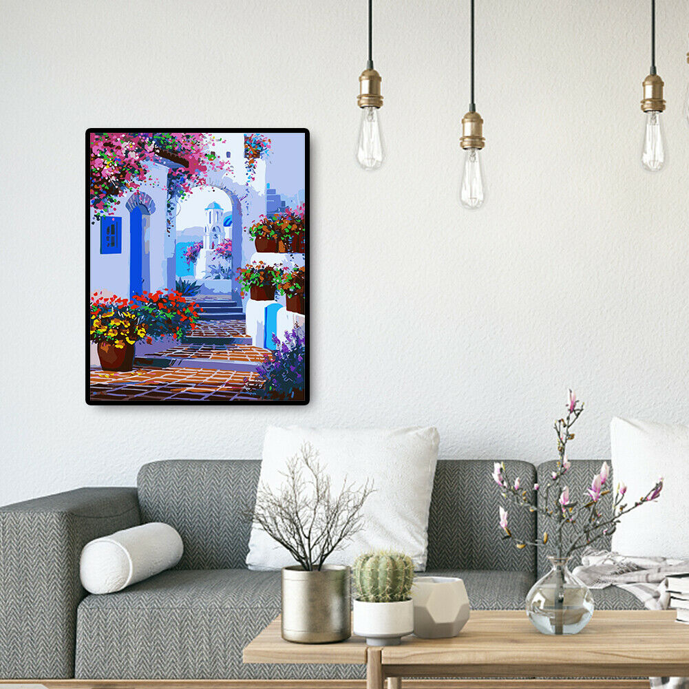 Garden Arch DIY Oil Painting By Numbers Kit Modern Wall Picture Artworks @