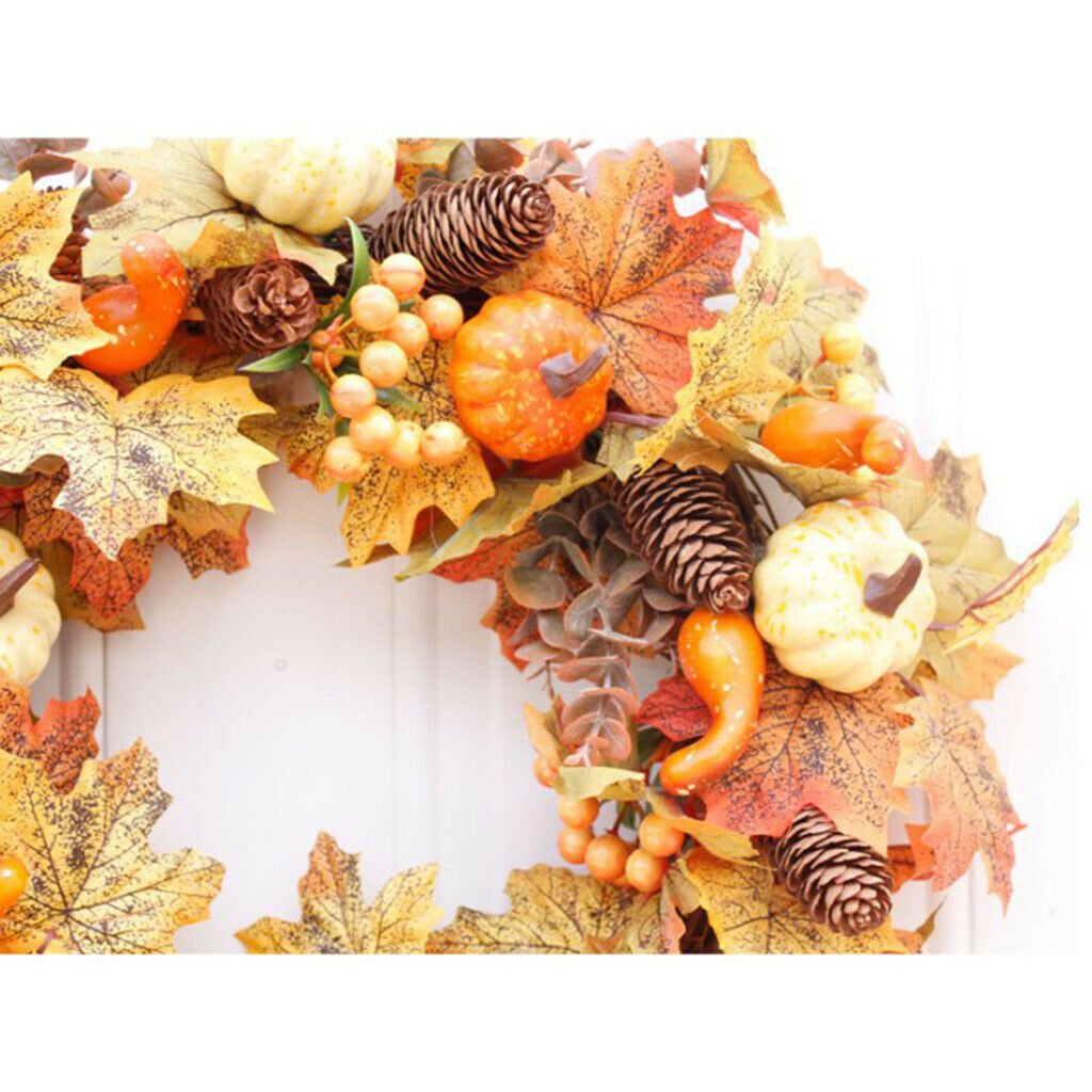 Autumn Fall Harvest Garland Wreath 50cm Wall Decor Halloween Christmas
