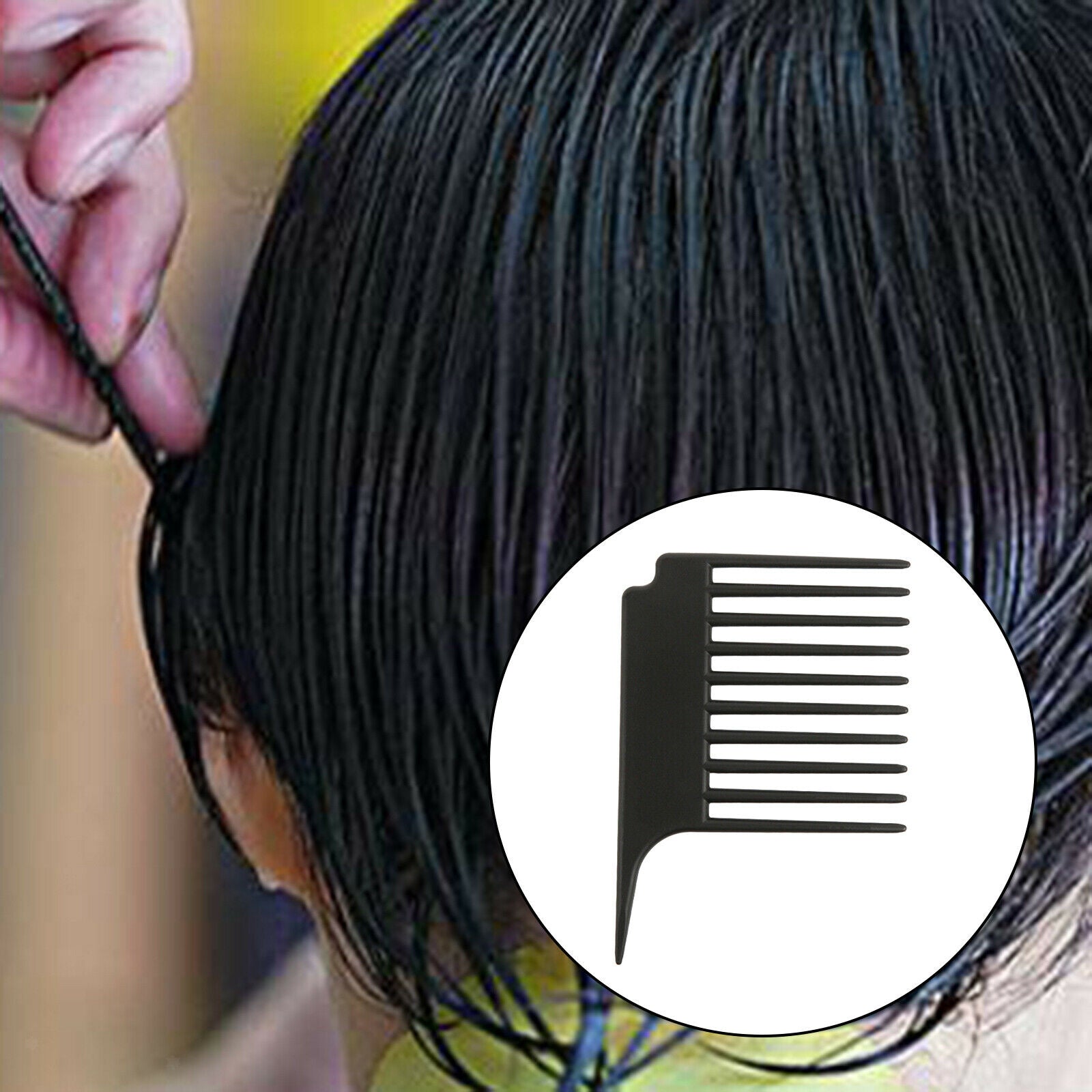 Male Oil Head Hair Beard Comb Home Hairdresser Wide Tooth Anti-static Black