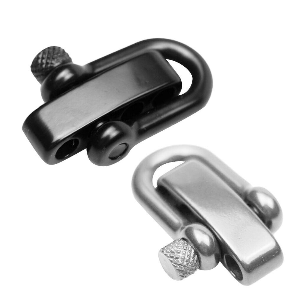 2 Pack U Flat Adjustable Shackle Buckle for Survival Paracord Bracelet,