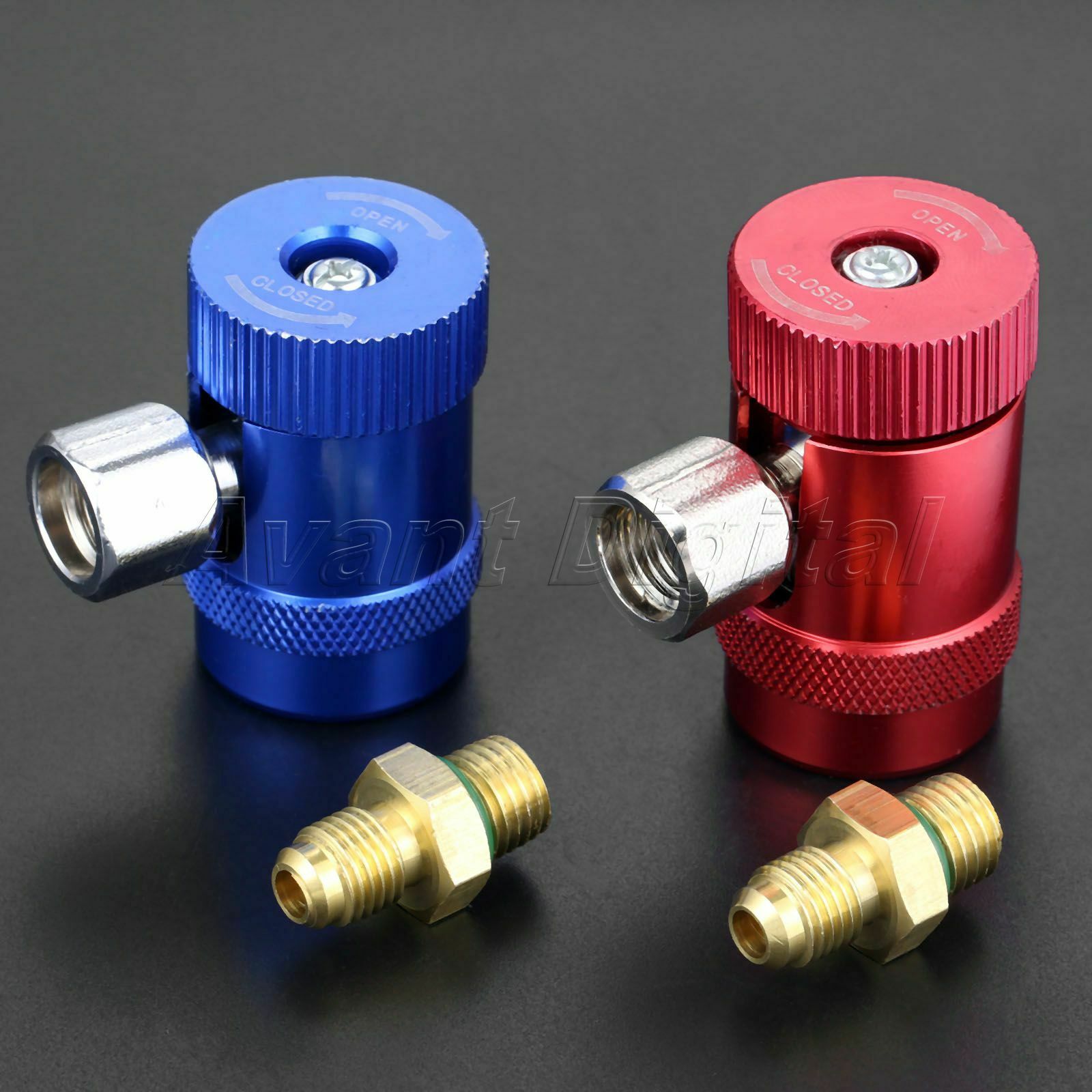 Pair  Quick Coupler High Low Side R1234YF A/C Air Conditioning Connector Adapter