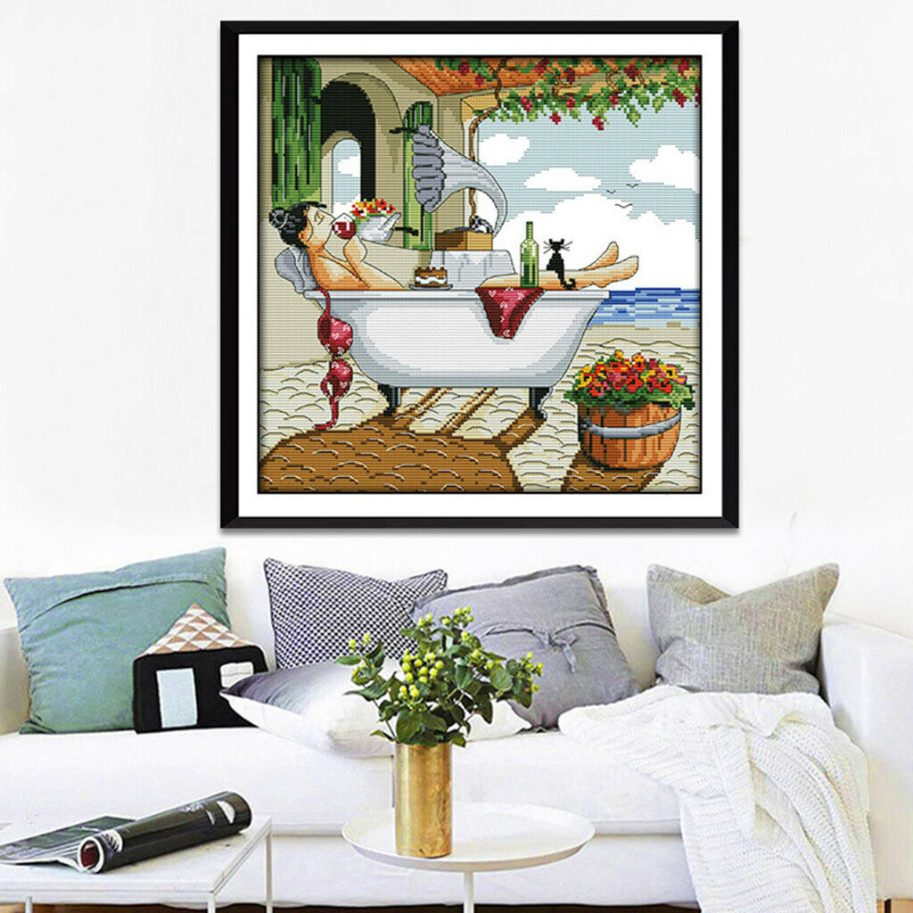 Dimensions Cross Stitch Kit for Adults - Stamped Enjoy Life Pattern 14CT