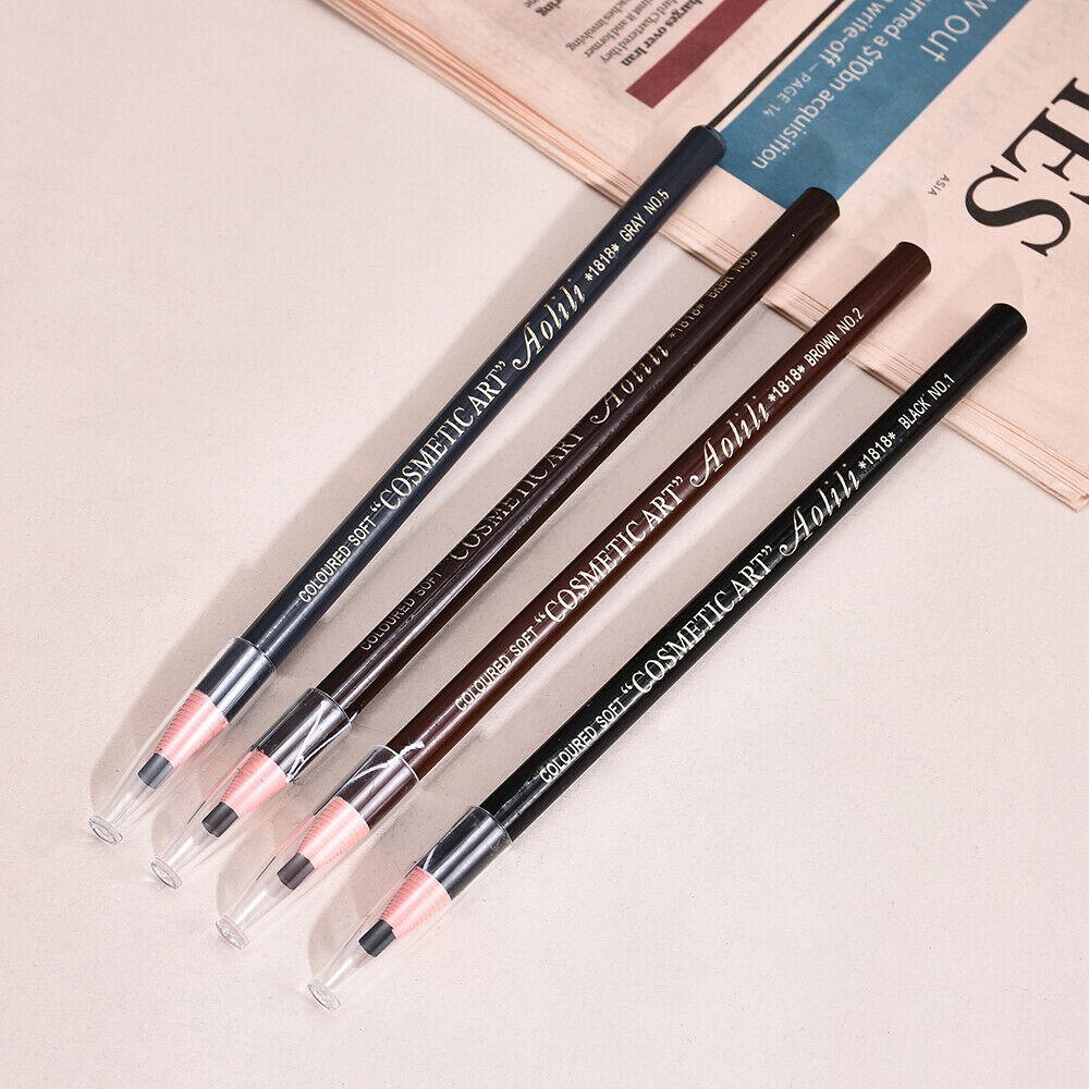 2019 4pcs Eyebrow Pencil Microblading Outlining Marking Pen Brow Liner Peel- Off