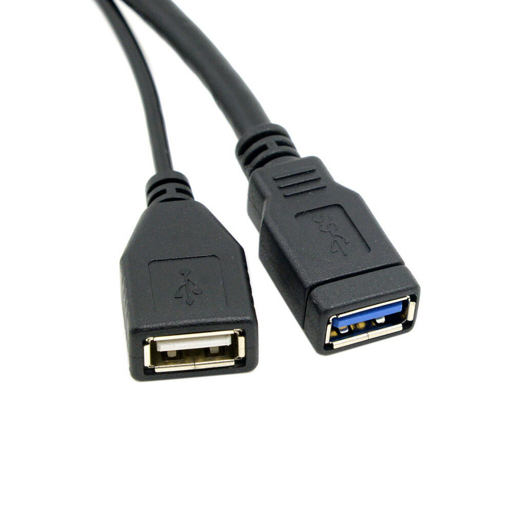 1pc Super Speed USB 3.0 Male to USB 3.0 Female USB 2.0 Female Y Adapter Cable