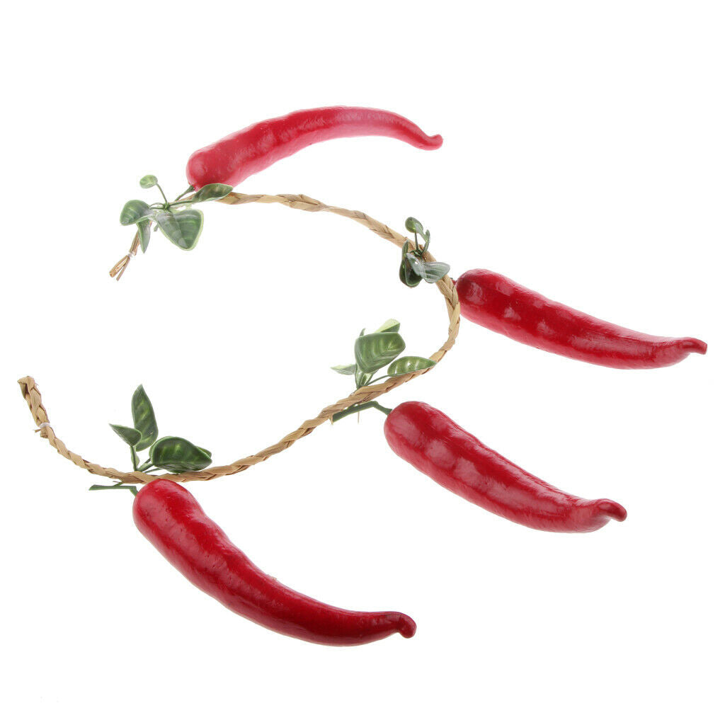 Chili Pepper Photography Props Restaurant Home Decoration 4pcs / String