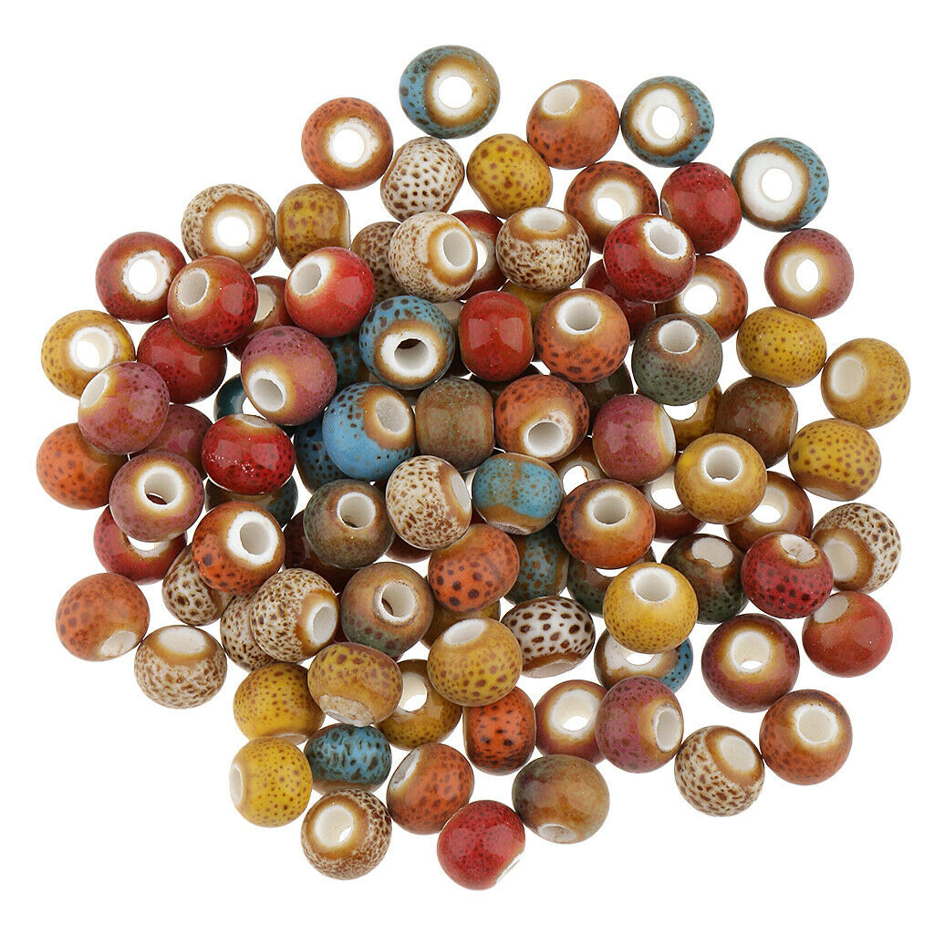 100Pcs Ceramic Loose Beads for DIY Bracelets Charms Jewelry Findings Color 7