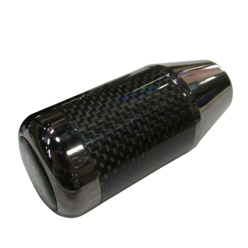 Real Carbon Fiber Car Gear Shift Knob w/ 3 Adapter Shifter Oval Type M10 M8x1.25