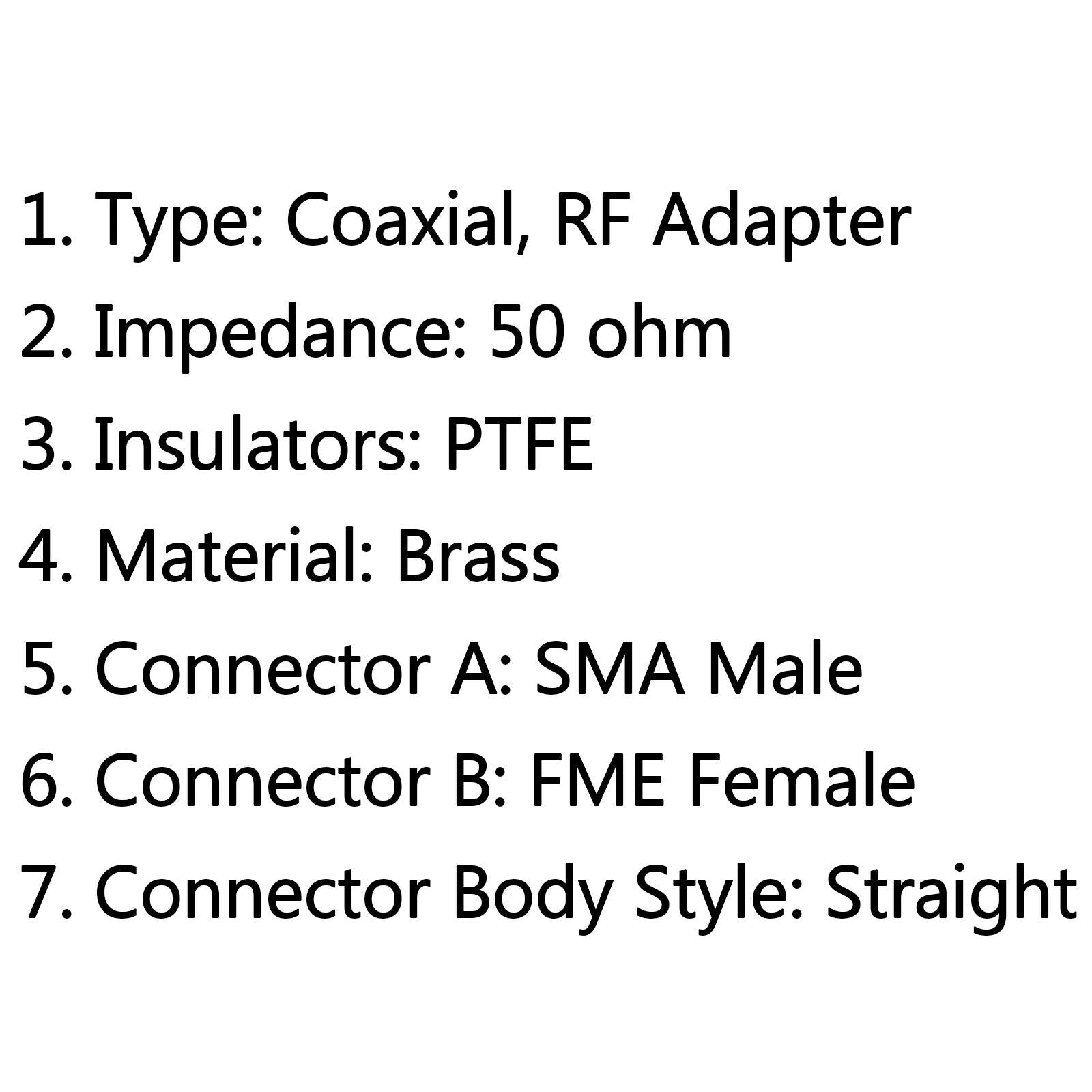 10pcs FME Female Jack to SMA Male Plug Straight RF Coax Adapter Converter CA