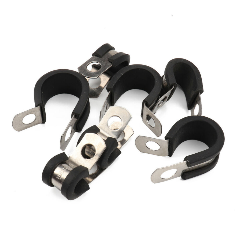 52Pcs Stainless Steel Rubber Buffer Insulated Cable Clamp Rubber Clamp