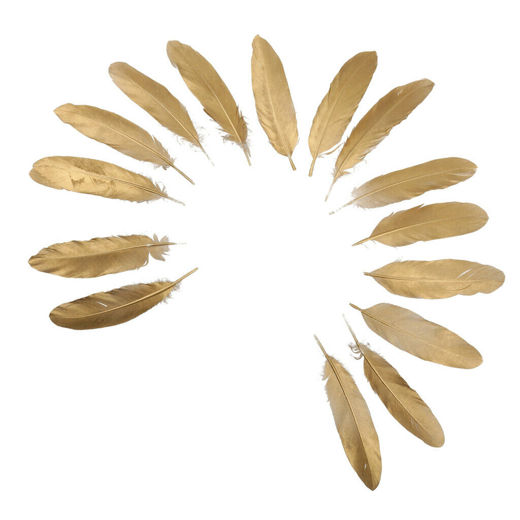 24x Dyed Natural Goose Feather for Millinery DIY Craft Sewing White