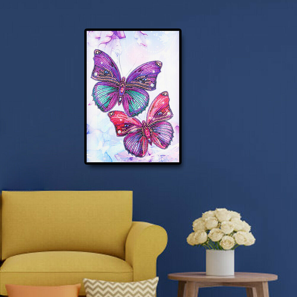 5D Special Shaped Butterfly Diamond Painting Cross Stitch Art Home Decor @