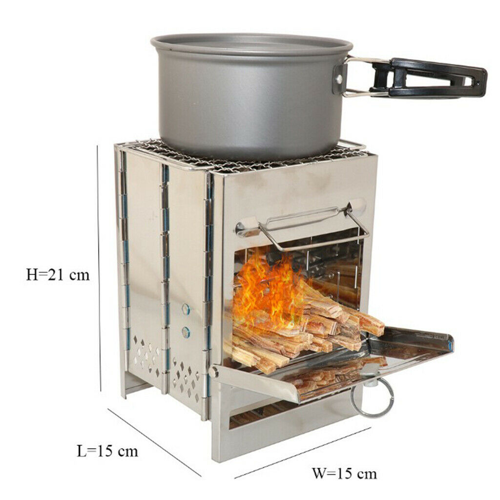 Outdoor Cooking Tools Folding Stainless Steel Mini Picnic Furnace BBQ Grill