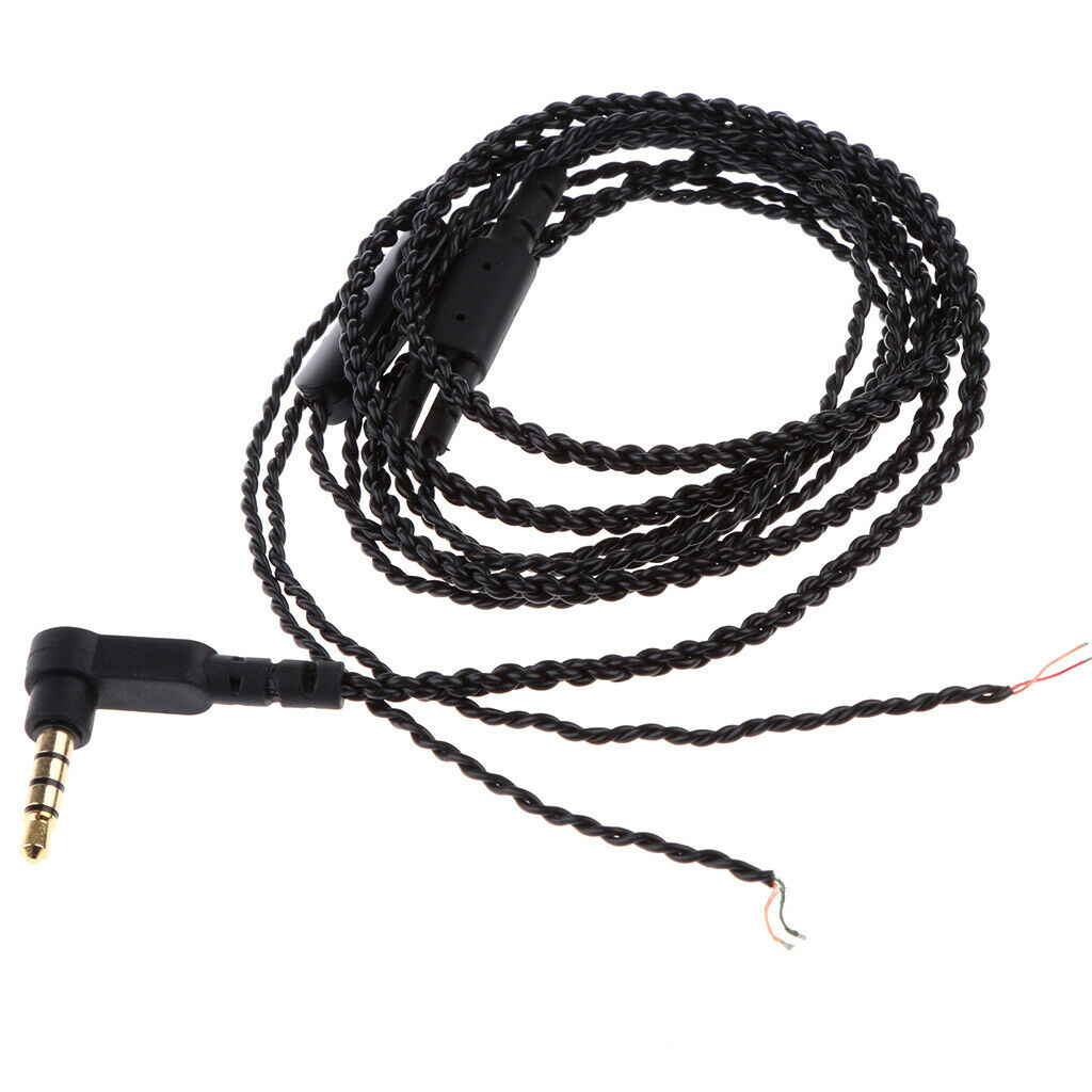 90 Degree Audio Cable 3.5mm Earphone Braided Cable Replacement With Microphone