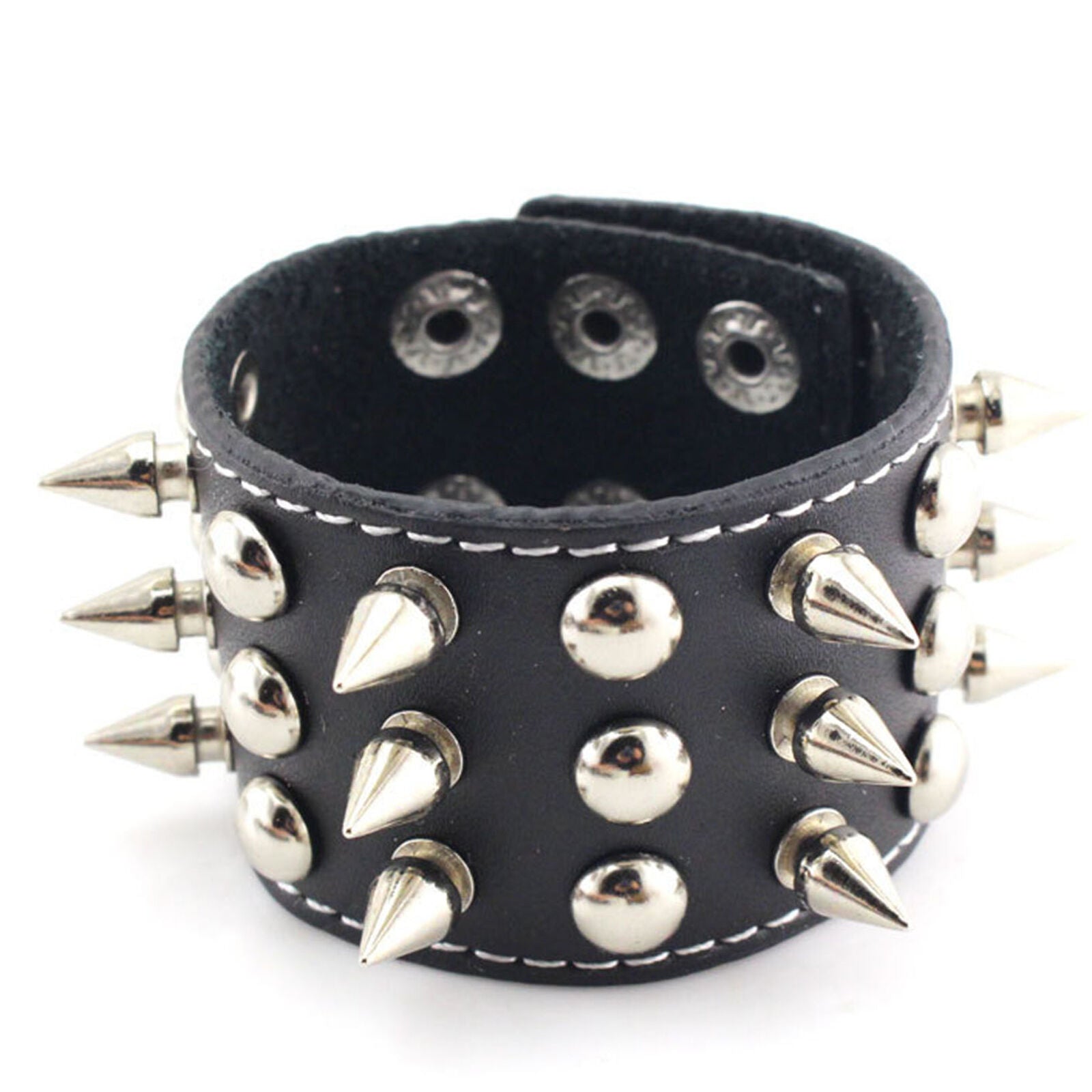 Punk Leather Bracelet Bangle Rivet Stud Spike Rock Cuff Wristband Jewelry Gift