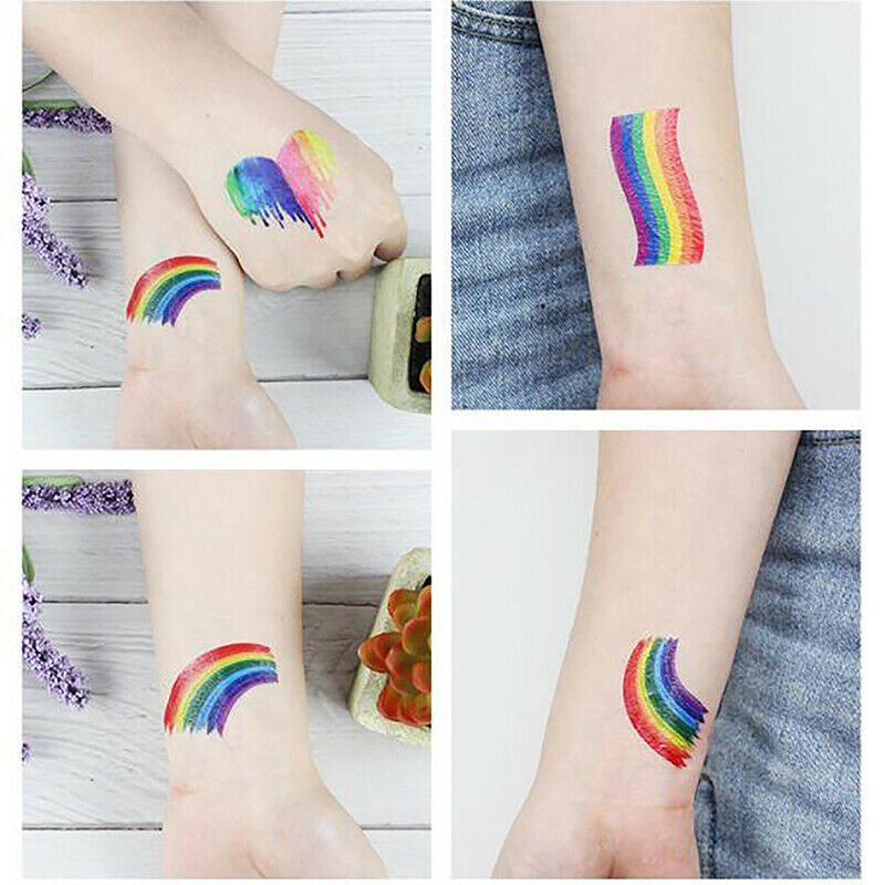 40Pcs Rainbow Tattoos Pride Temporary Waterproof Tattoos Stick SJ