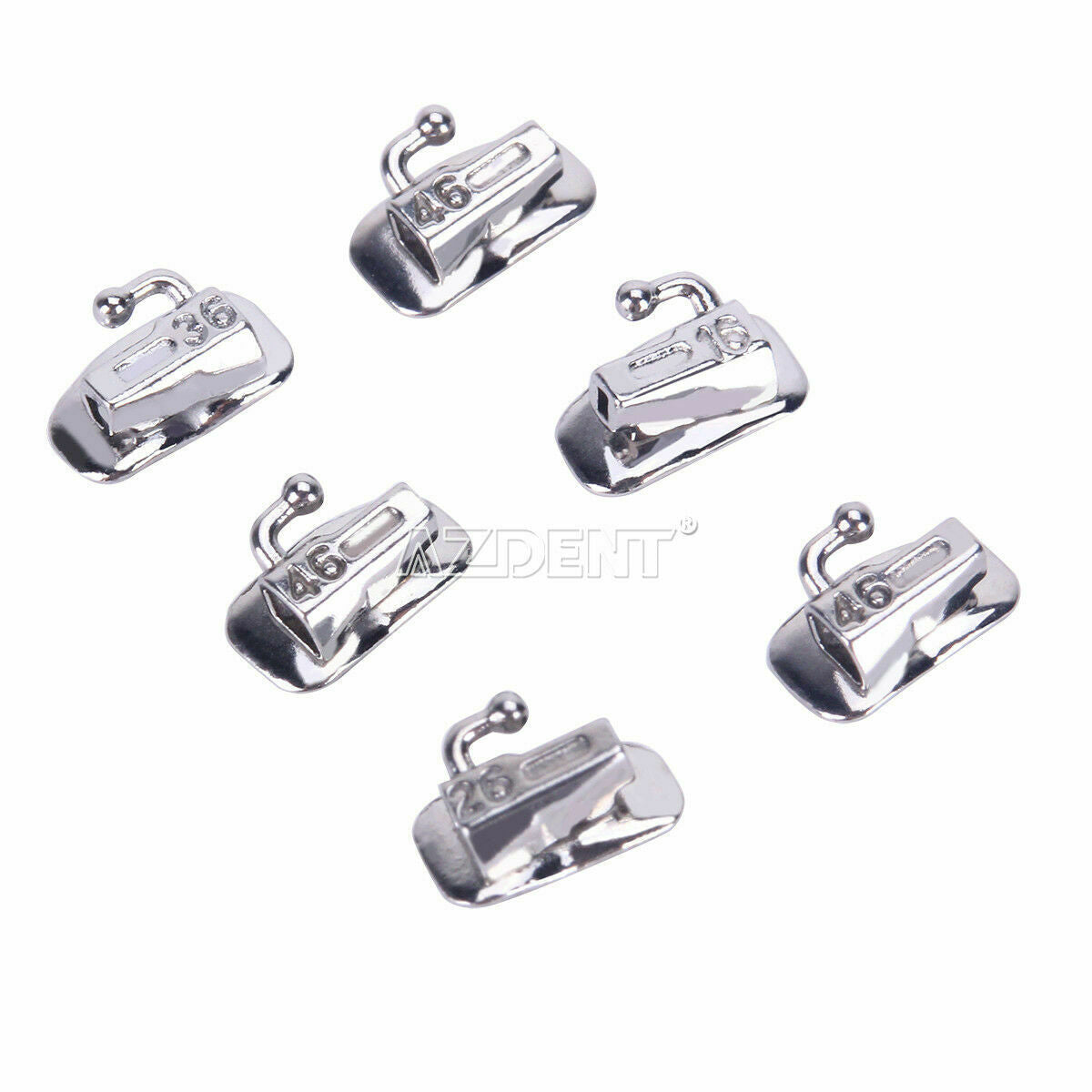 3 X Dental Othodontics Buccal Tube 1st Molar Roth 018" Non-Conv Bonding AZDENT