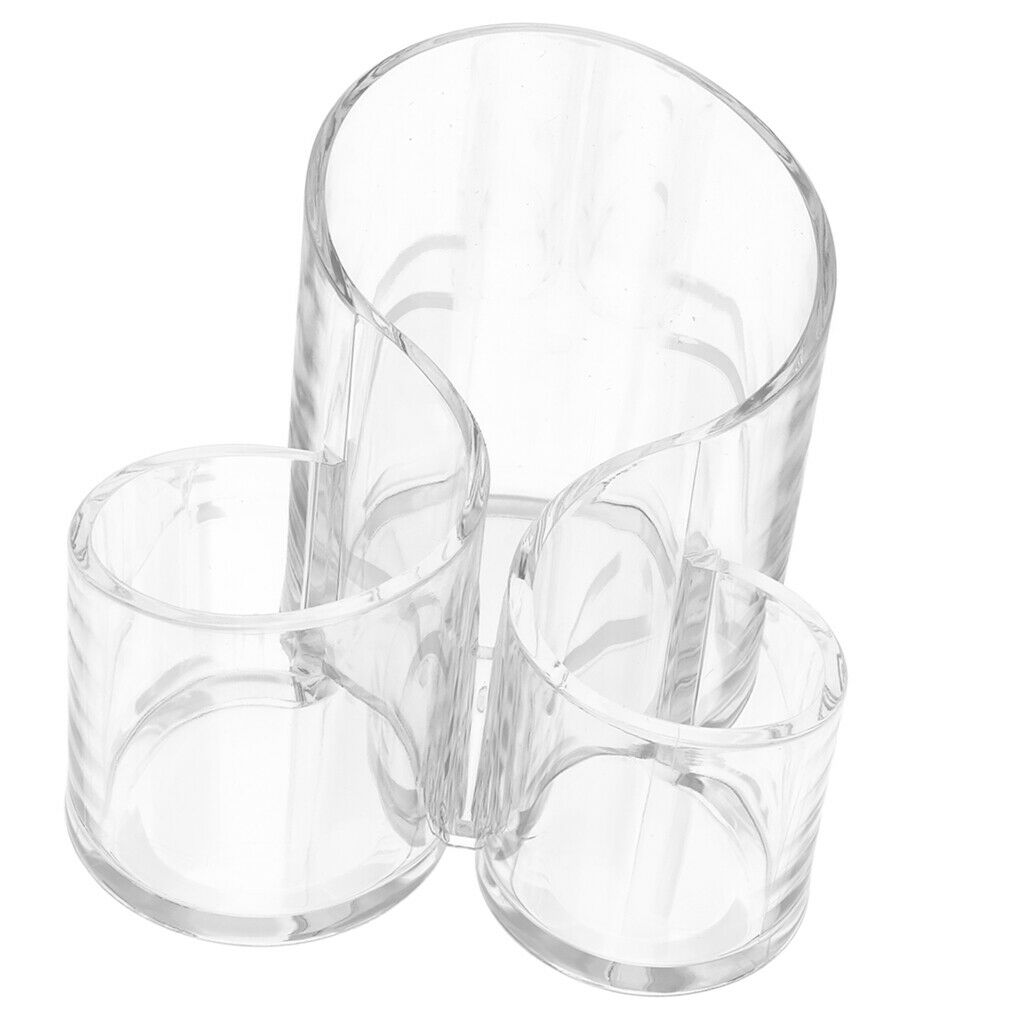 Women Makeup Brush Holder Organizer - Clear Acrylic Cosmetic Storage Cup for