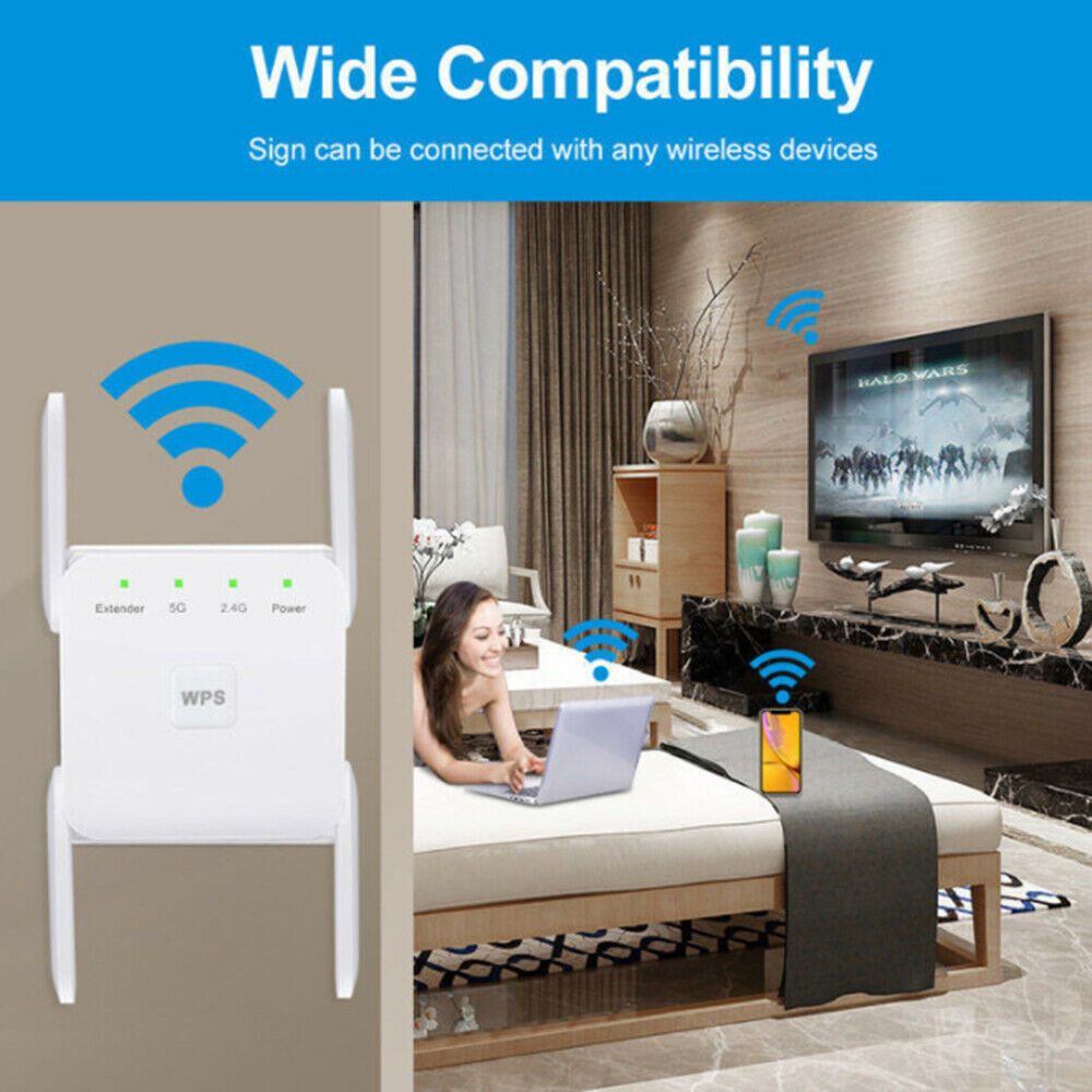 Dual Band WIFI Repeater 2.4G 5G 1200Mbps Router Wireless Range Extender Booster
