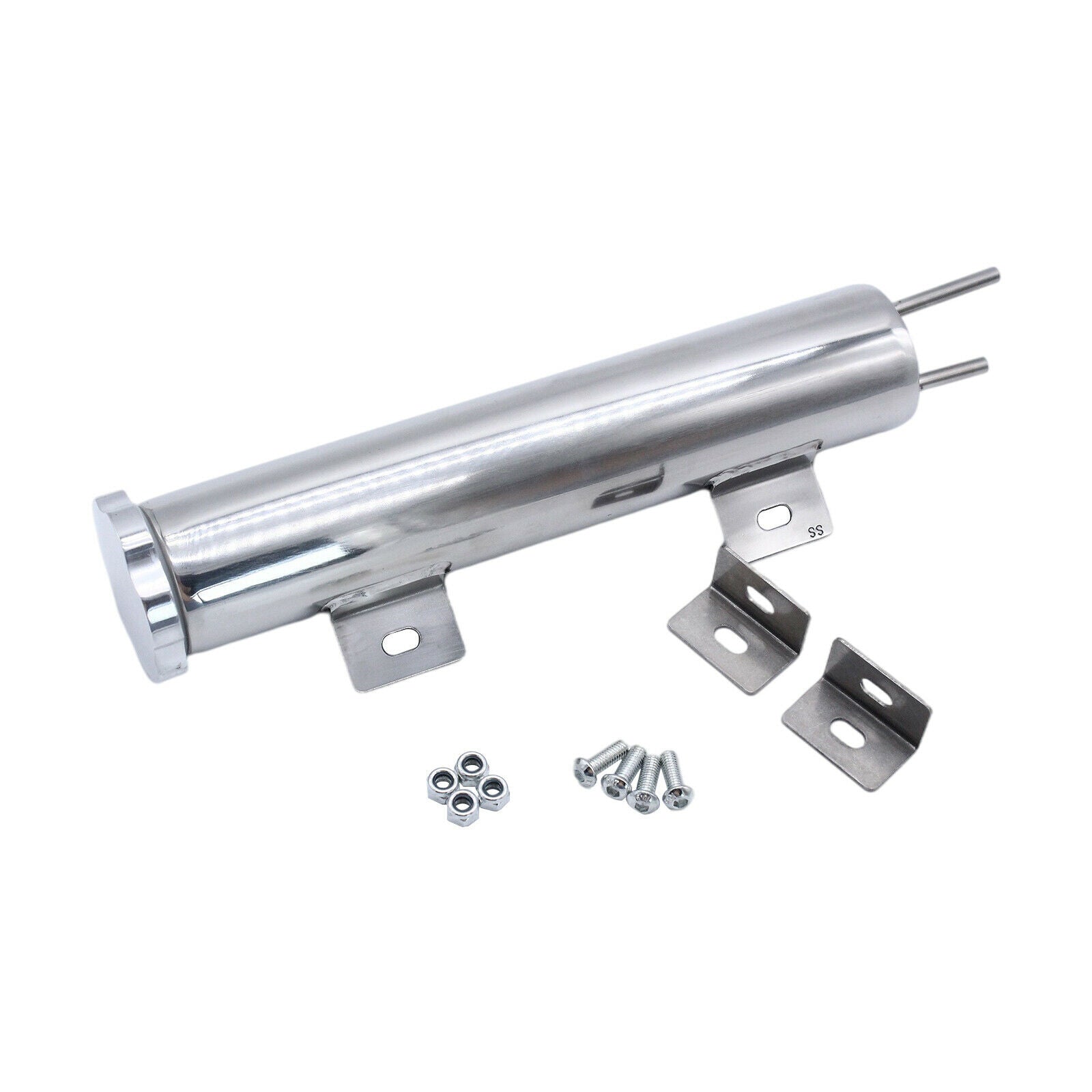 10x2inch Overflow Catch Tank with Brackets Body Radiator for Automotive