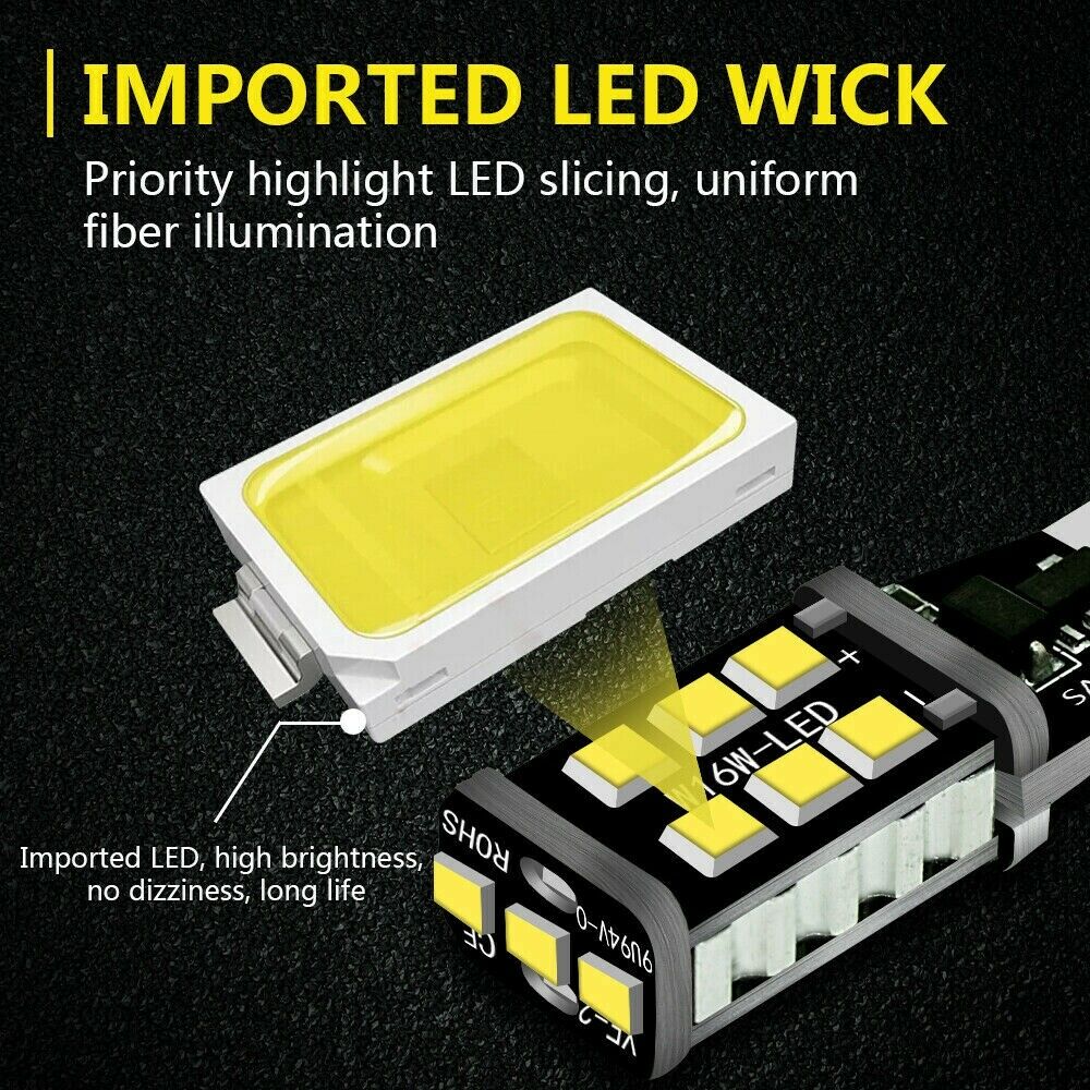 4PCS Super Bright Canbus LED Bulb For Car Backup Reverse Light 912 921 T15 W16W