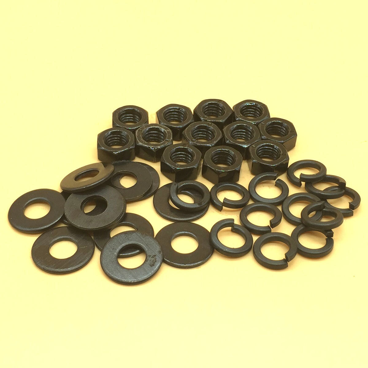 M10 x 1.5 pitch Hex Nut / Washer / Spring washer Set Right Hand Thread 36Pcs