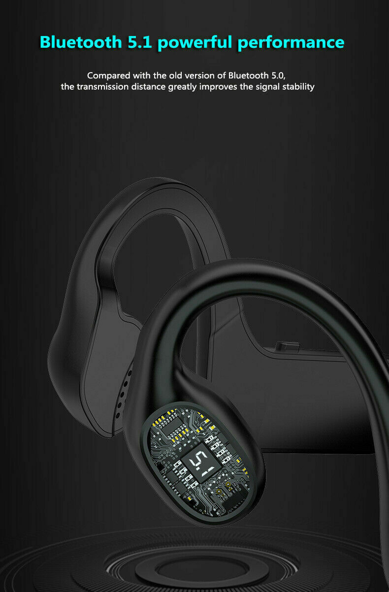 Sport Bluetooth 5.1 Open Ear Headphone Bone Conduction Wireless Earphone Headset