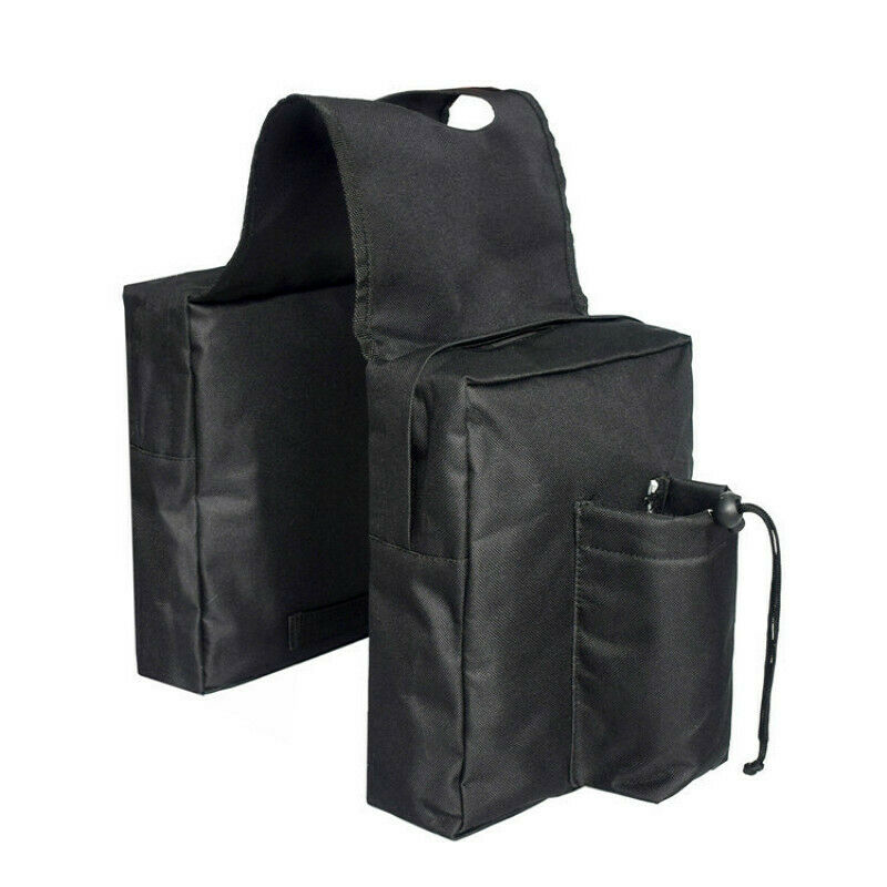 Motorcycle Luggage Double Panniers ATV Front Hanging Saddle Sack Outdoor Black