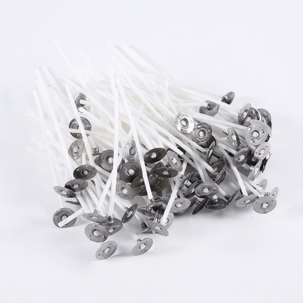 100Pcs 12cm Candle Wicks Cotton Core Pre Waxed With Sustainers For Candle Making