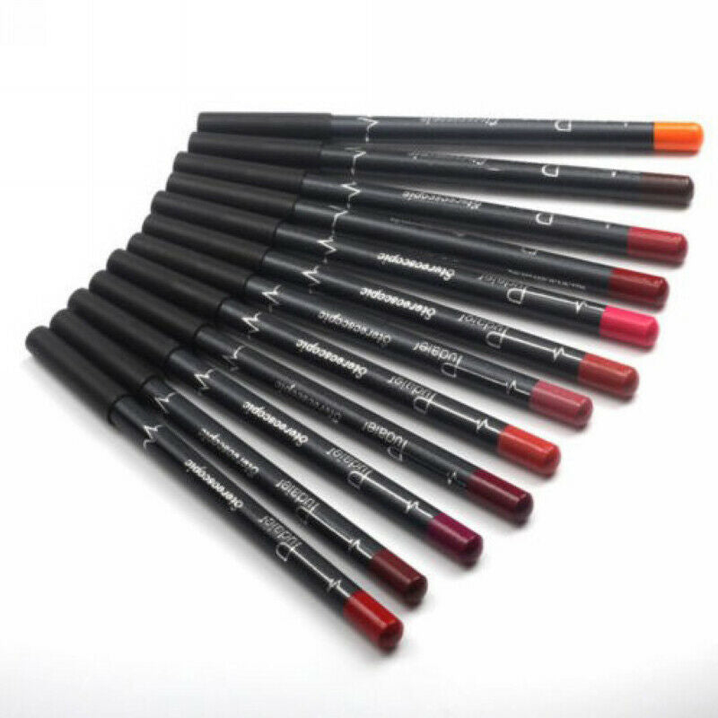 12 Pcs/Set Waterproof Lip Liner Lipstick Long Lasting Matte Lipliner Pencil Pen