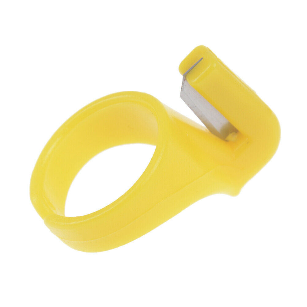 3X plastic sewing thimble ring with blade finger thimble thread cutter DI.l8