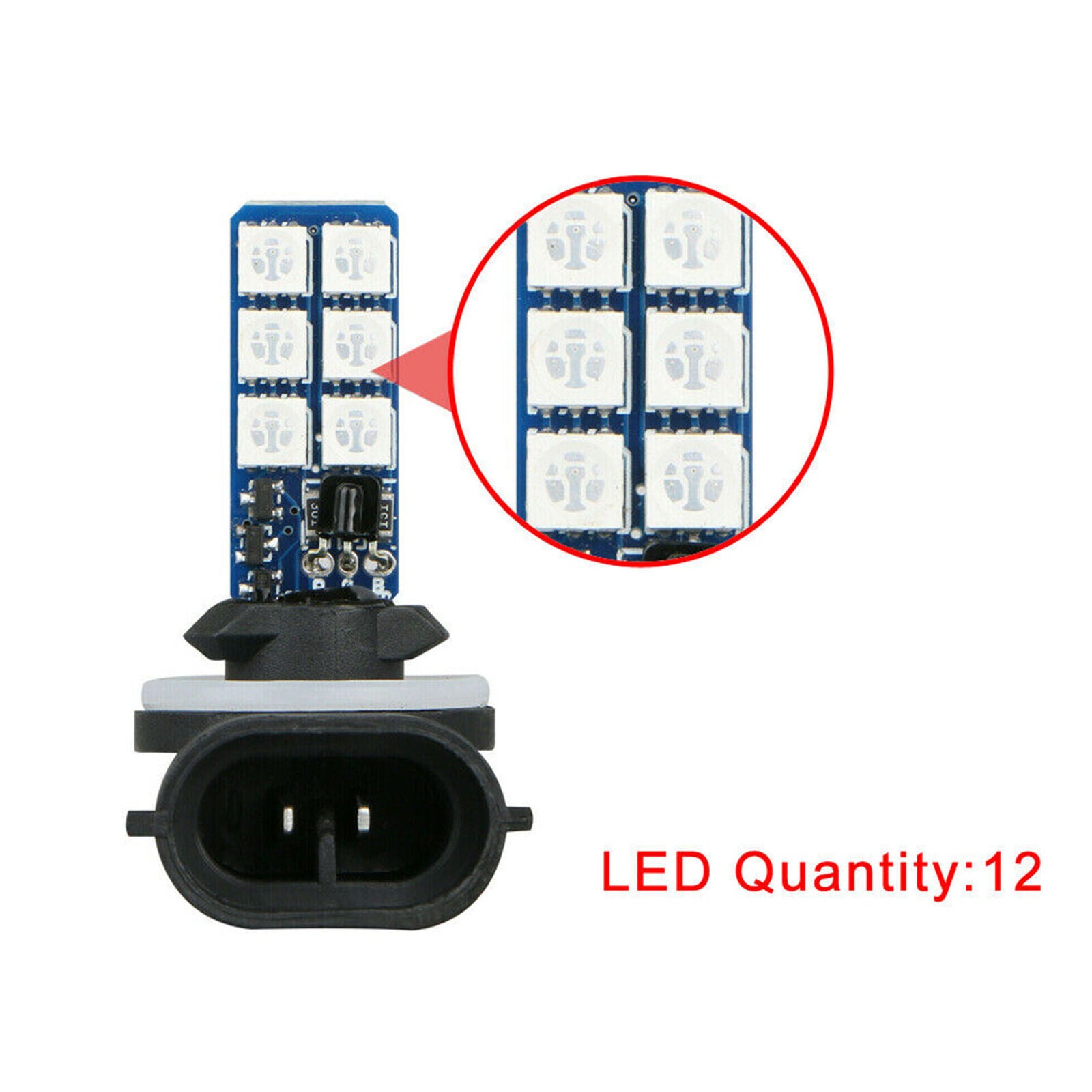2pcs 881 5050 Colourful LED RGB Car Headlight Fog Lights Lamp Bulb Accessories