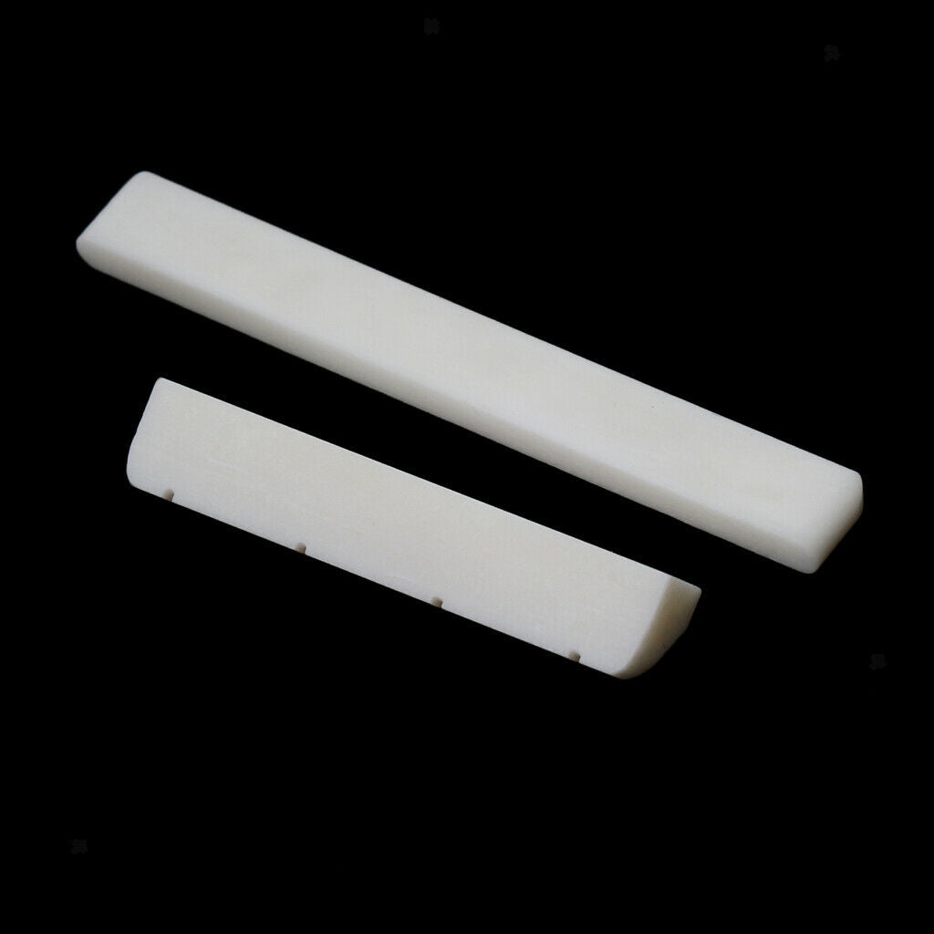4pcs Blank Bone Guitar Bridge Saddle Nut Nut Replacement for Folk And