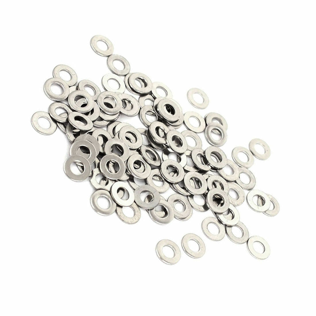 Stainless Steel Flat Washer  M3x6mmx0.5mm 100Pcs