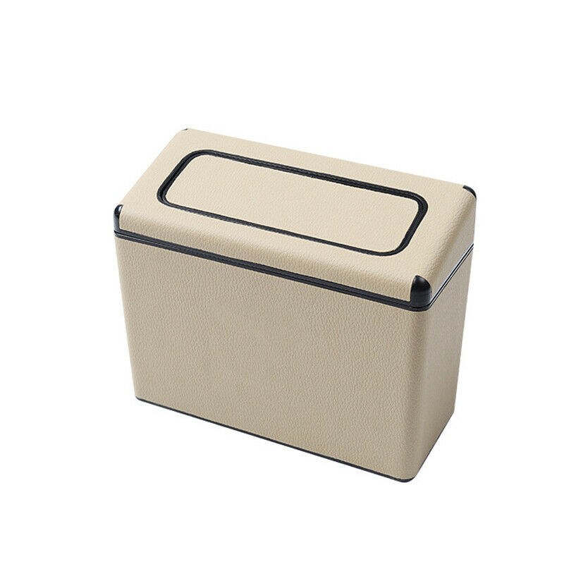 1PCS Car Leather Door Seat Back Hanging Trash Bag Garbage Case Can Waterproof