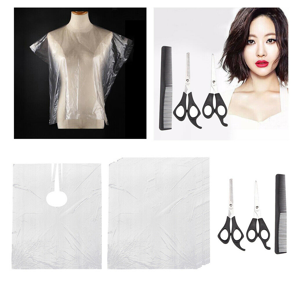 3pcs/set Hair Cutting Scissors Hairdressing Kit with 50x Hair Cape Gown New