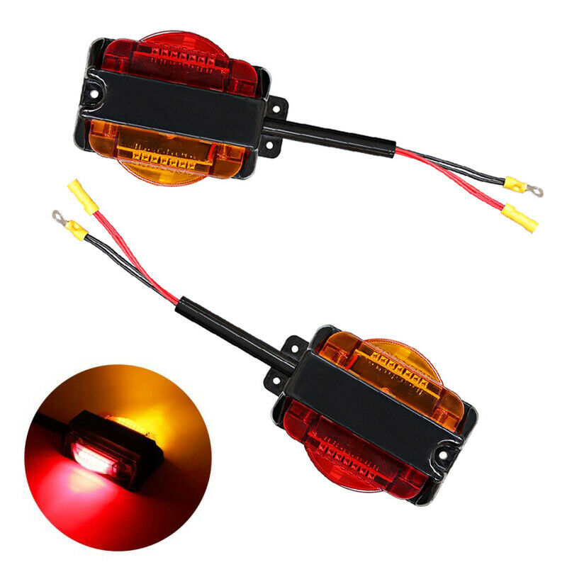 2PCS Truck Trailer Tail 14LED Light Stop Rear Parking Turn Signal Reverse Lamps