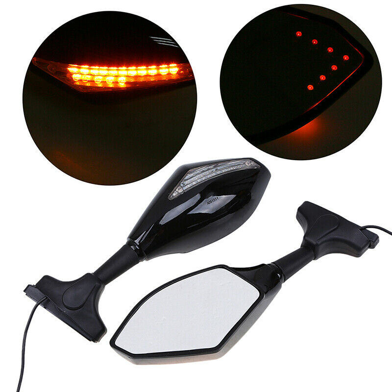 M8/M10 ABS Plastic Dual-lamp Rearview Rear Mirror Motorcycle Dirt Bike Universal