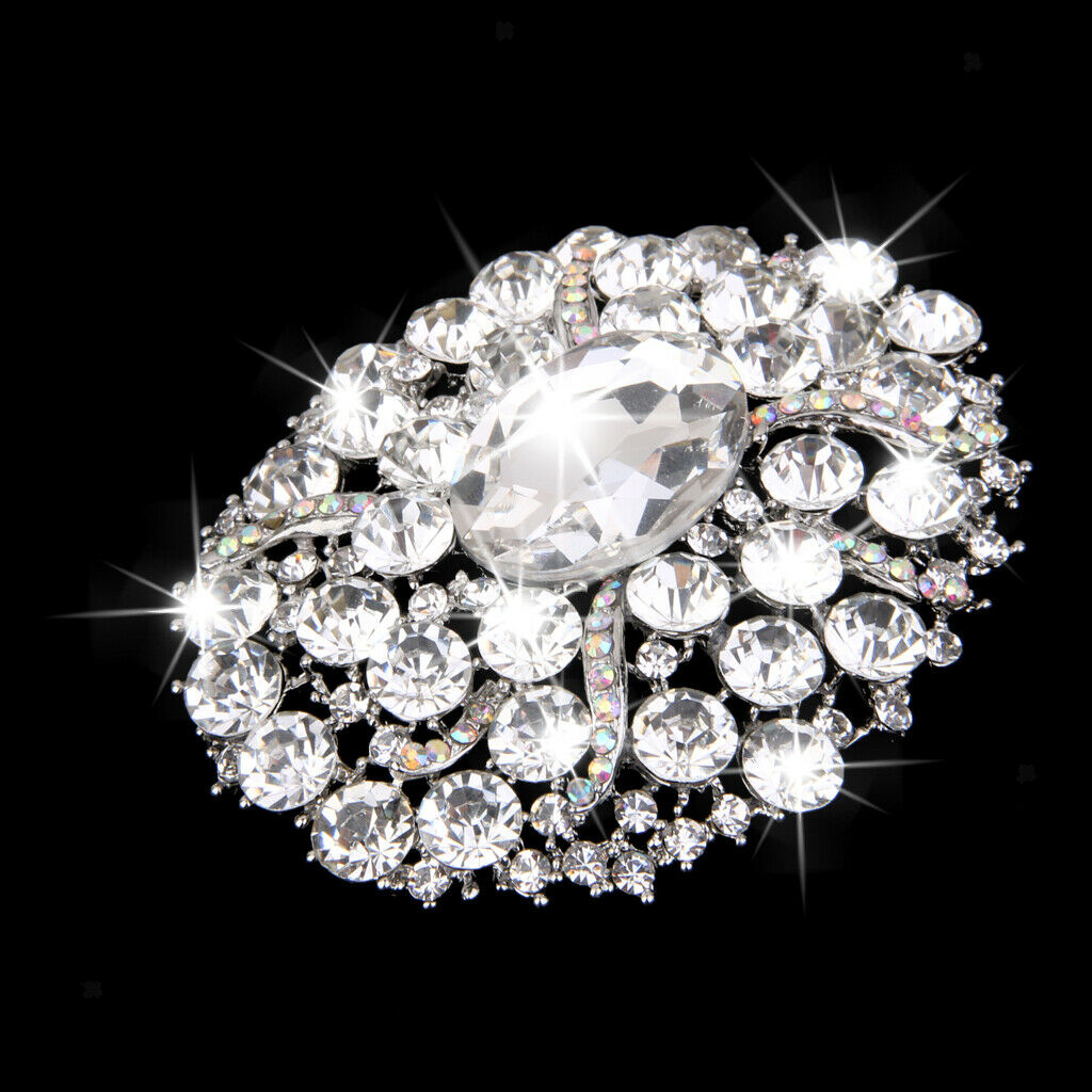 Full Crystal Rhinestone Bridal Wedding Party Brooch
