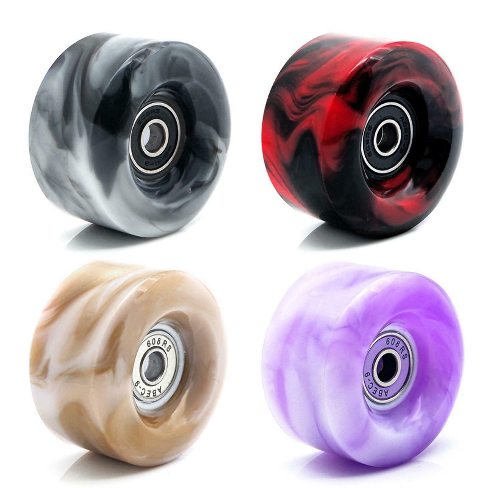 8Pcs Skate Wheels with Bearings PU Wheels Skating Accessories Red Black