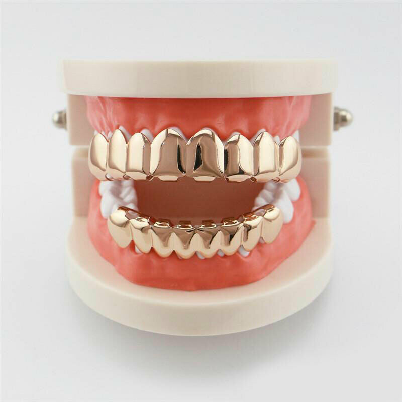 Pack of Teeth Style Hip Hop Grillz - Pink Golden - New