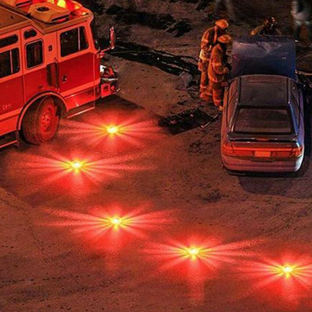 2x Red Safety Flare Car Roadside Beacon Emergency Strobe Flash Warning Light