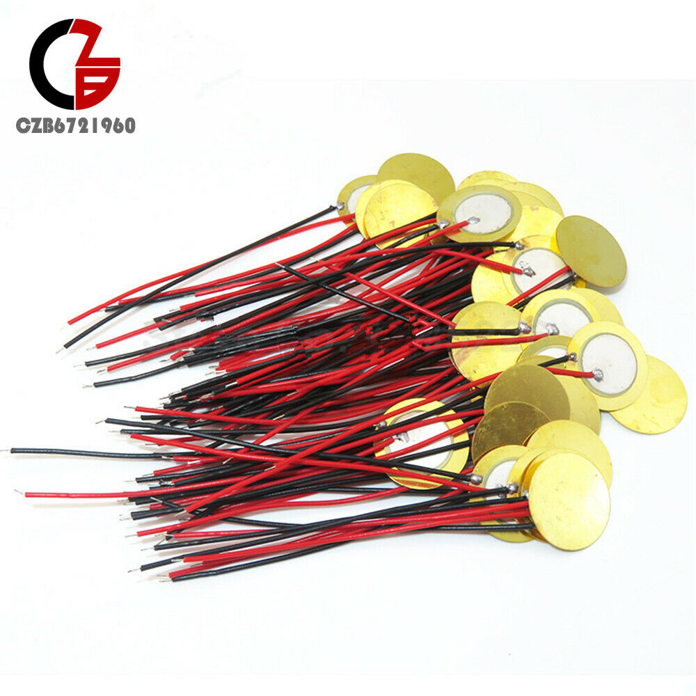 10Pcs Piezoelectric Piezo Ceramic Wafer Plate Diameter 15mm Buzzer Loudspeaker