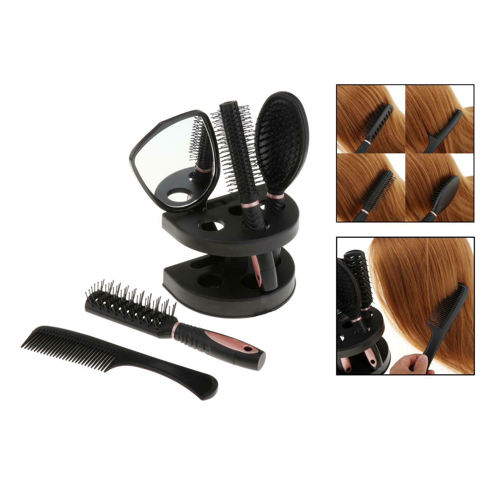 5Pcs Professional Home Styling Hair Brush Massage Comb Set Travel Gift Pack