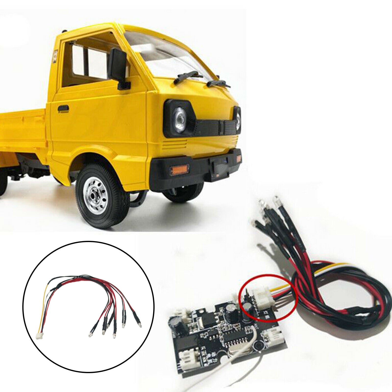 6 LED High Bright Headlights Lamp for WPL D12 1:10 RC Car Hobby Accessory