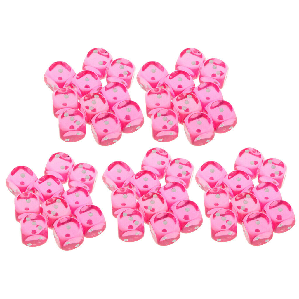 50x Spotted 6 Sided Dice for Board Game DND Roleplaying KTV Fun Toys Prop