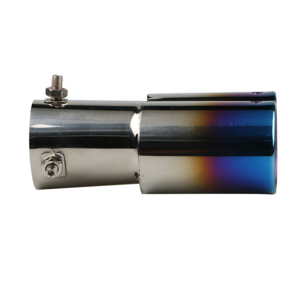 Dual Outlet Burnt Blue Car Exhaust Tip Stainless Steel Muffler Silencer @