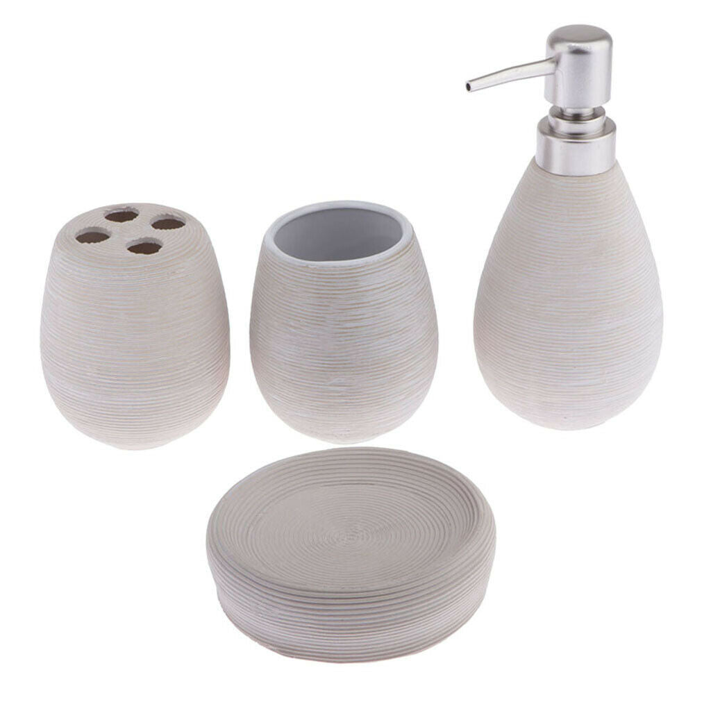Soap Dish Lotion Bottle Toothbrush Holder Tumbler,Bathroom Accessories White