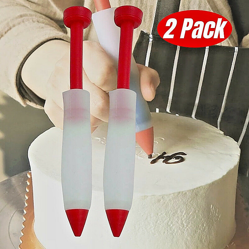 DIY Decor Cookie Cake Chocolate Food Silicone Writing Pen Decorating Mold X 2