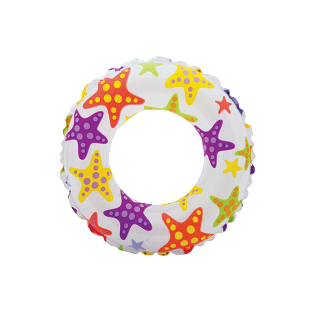 Inflatable Swim Ring Tube Pool Float Colorful Flowers