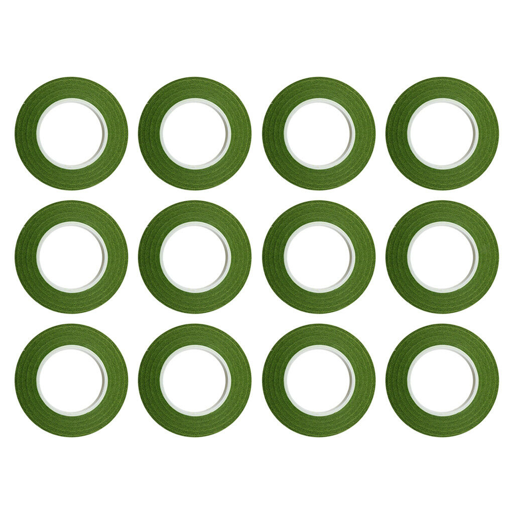12PCS 30M FLORAL STEM WRAP TAPE FLORIST TAPE CORSAGE SUPPLIES OLIVE GREEN